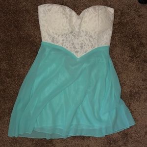Teal lace dress